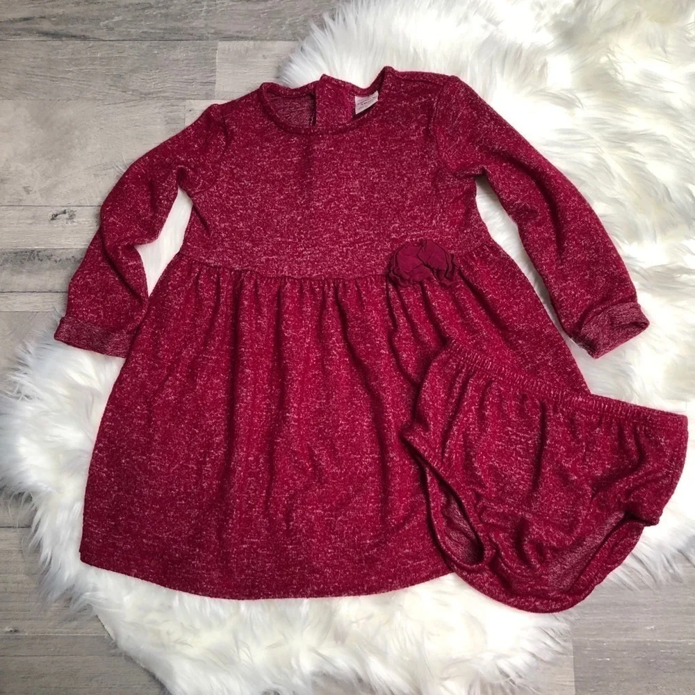 Carter’s Burgundy Cozy Viscose Long Sleeve Dress